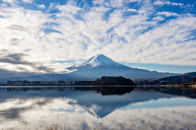 山梨県から見た富士山